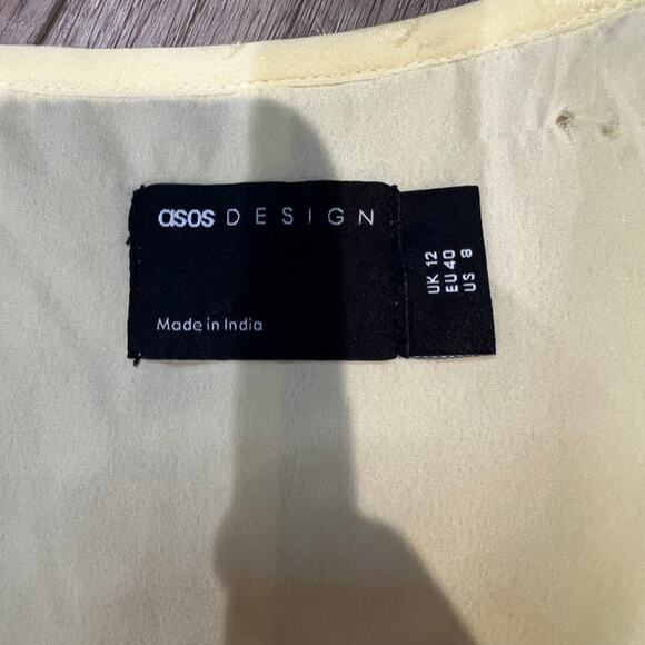 ASOS DESIGN Women's Button Through Ruched Waist Pleated Mini Dress Size 8 - Picture 10 of 11